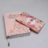 Kit Bíblia da Pregadora RA | Flores Rosa/Verde + Devocional Eu e Deus Floral Aquarela | Coração Puro