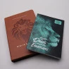 Kit Bíblia AEC Letra Gigante Marrom + Abas Adesivas Leão Azul | Paz Perfeita