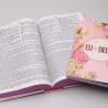 Kit Bíblia de Estudo KJA | Letra Hipergigante | Rose + Devocional Eu e Deus Floral Aquarela | Governados por Ele 