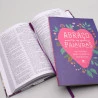 Bíblia Grife e Rabisque ACF Floral Roxa + 48 Cartões Para Todos os Momentos | Abraço em Palavras | Viva em Harmonia 
