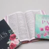 Kit Devocional Minutos de Paz | Rosa e Verde + Abas Adesivas Floral + Bíblia | RC | Slim | Floral Aquarela | Paz que Governa