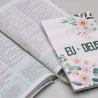 Kit Bíblia da Pregadora RC | Verde/Salmão + Devocional Eu e Deus Floral Branca | Coração Puro