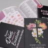 Kit Bíblia NVI Letra Hipergigante Flores Cruz + Guia Bíblico + Harpa Avivada e Corinhos + Devocional Semanal | Fundamento da Fé