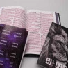 Kit Bíblia RC Jumbo | Harpa Avivada Leão Hebraico + Eu e Deus + Abas Adesivas Leão Azul | Vivendo Pela Fé 