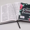 Kit Bíblia ACF Gigante Espírito Santo + Abas Adesivas Flores Cruz | Poder Divino 