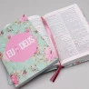 Kit Bíblia da Pregadora | RC + Devocional Eu e Deus | Floral Verde | Amor Sincero