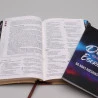 Kit Bíblia de Estudo NVT Na Jornada com Cristo Marrom +  Abas Adesivas Nébula | Caminho da Fé 